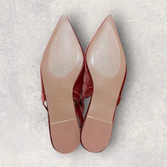 Lulus Josselyn Rust Velvet Pointed-Toe Slingback Flats - Picture 3 of 5